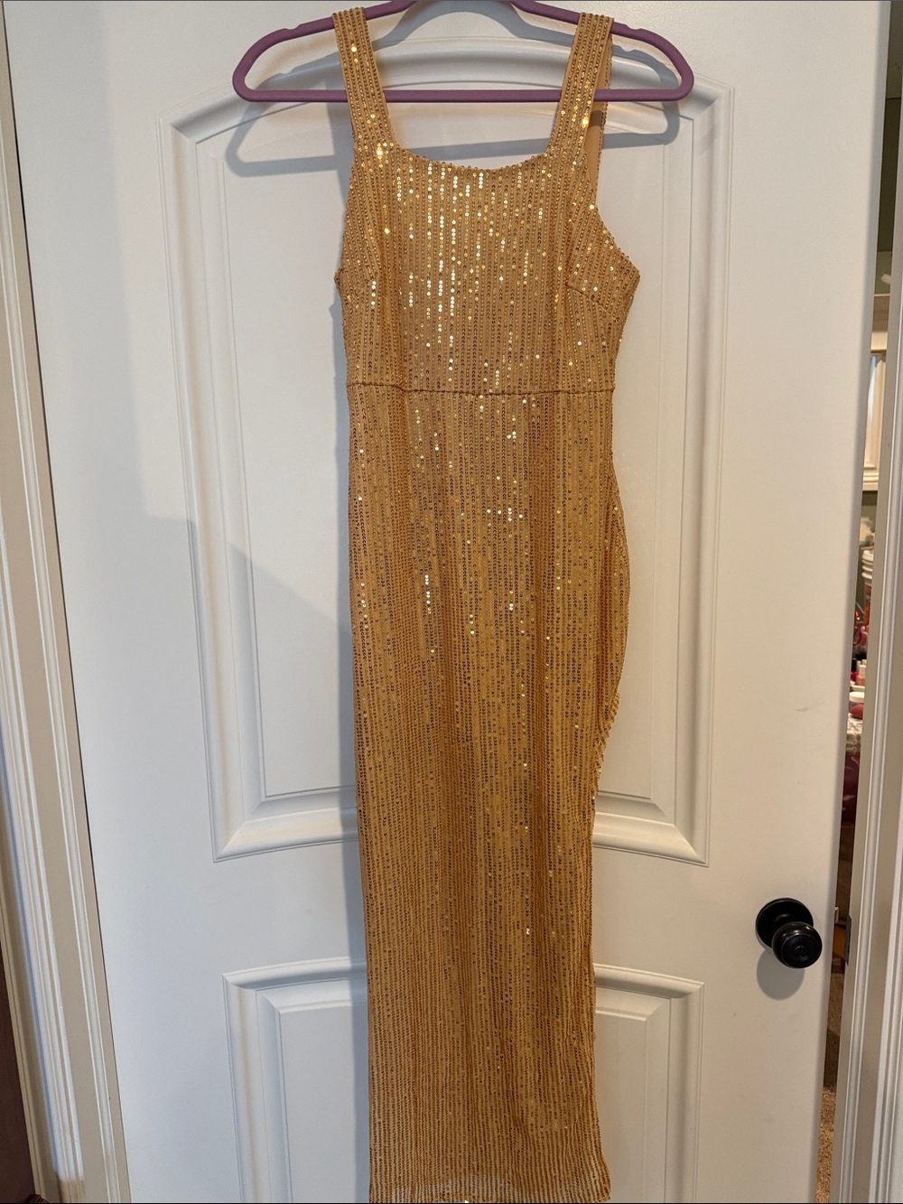 NWOT Sequin Column Dress in Gold - Women's Evening Dress